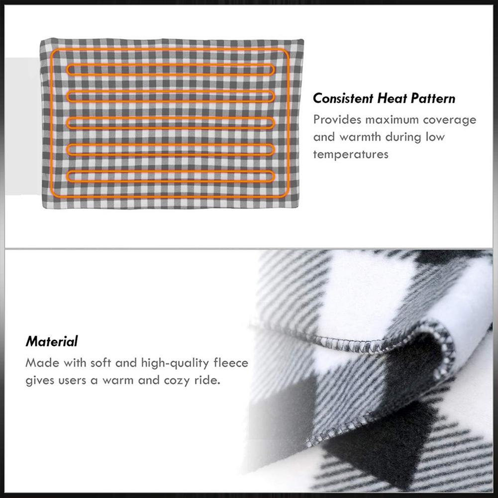 12V Electric Brushed Fleece Car Heated Blanket 4 4 Levels Temperature Adjustment Timing Heater Warmer With LCD Screen Display