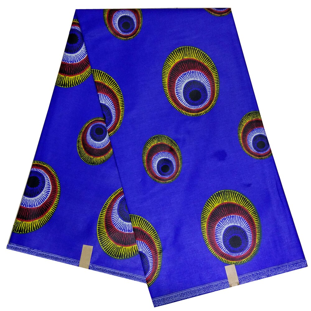 VLISCO stof Hollandais Afrikaanse Wax print - Rood / Geel / Blauwe San