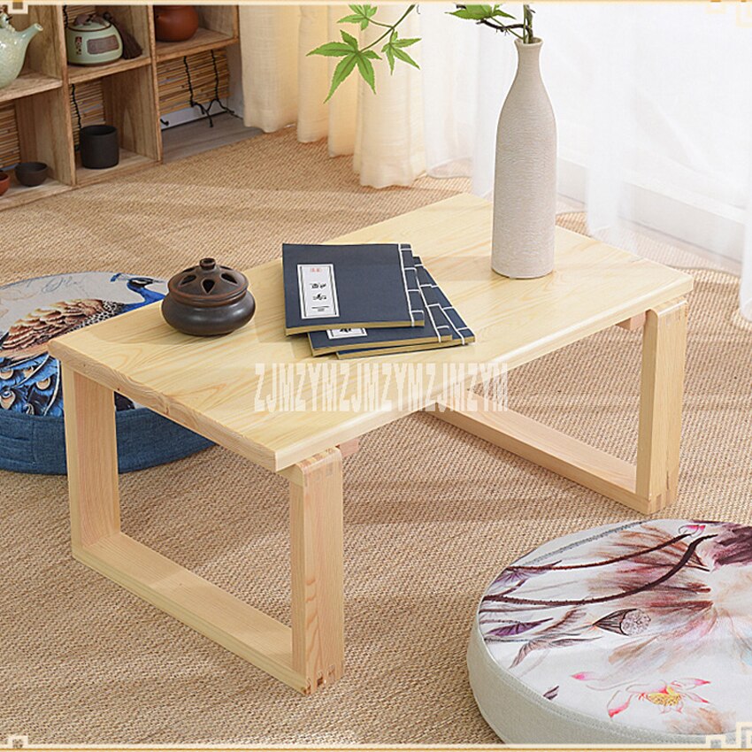 Multifunctional small coffee table low table Japanese / Chinese balcony solid wood tatami table bedroom furniture 60*37*26cm