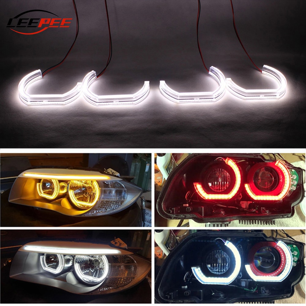 Leepee Auto Led Angel Eyes Voor Bmw E90 E92 E93 F30 F35 E60 E53 Dagrijverlichting Auto Accessoires Drl marker Lichten