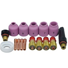 Tig Lastoortsen Stubby Gas Lens Spantangen Alumina Nozzles Back Cap Kit Voor Sr Wp 17 18 26 Serie 16 stuks