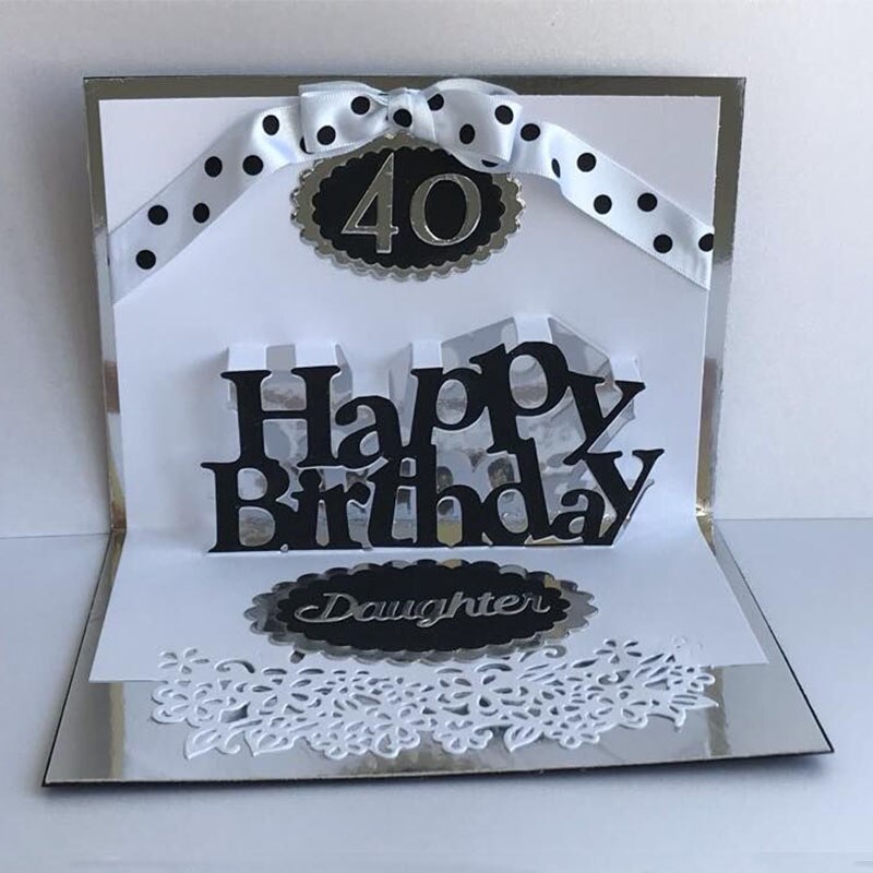Happy Birthday Metal Cutting Dies Birthday Word Die Cuts For Card Making DIY Scrapbook Decoration Embossed Crafts Cards