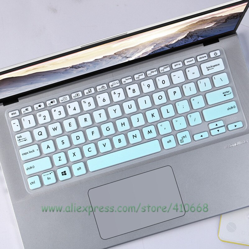 Silicone Laptop Keyboard Cover Skin Protector For ASUS VIVOBOOK X415 X415EP X415EA X415JA X415MA X415E 14 R415UA R415JA R424FA: Gradient Skyblue