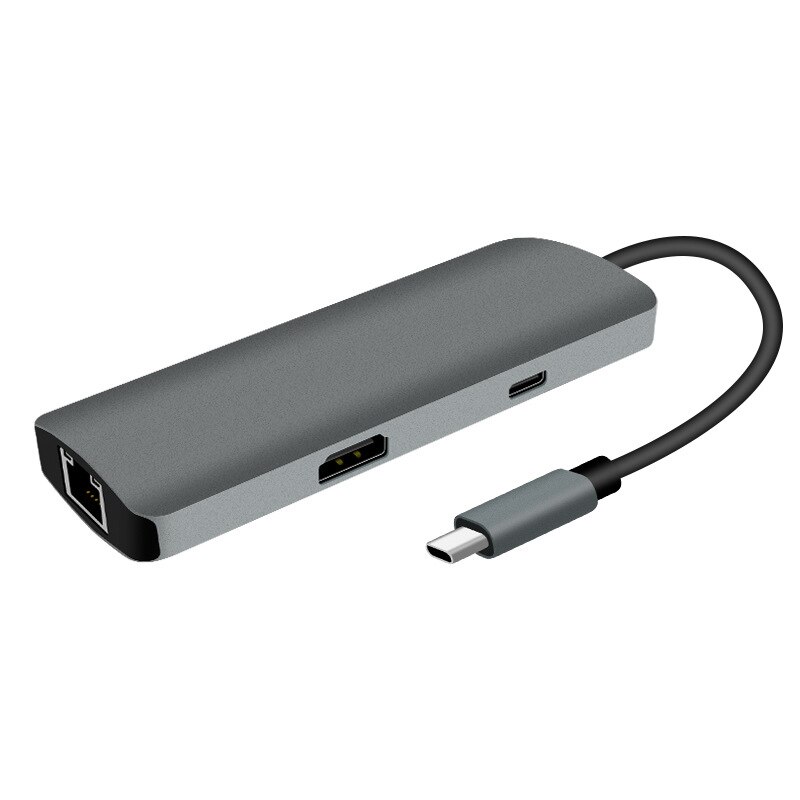 Hub USB C 7 In 1 adattatore HDMI 4K Ethernet TF lettore di schede SD porte USB 3.0 con alimentazione per e altro: Default Title