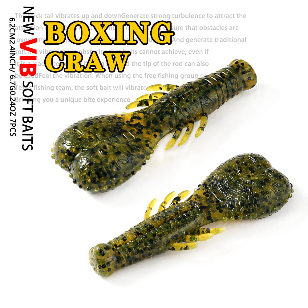SUNMILE-cebo de palo de 6,2 cm y 6,6g, señuelos de plástico blando pesados, cebo Artificial de silicona para pesca de lubina: Verde intenso