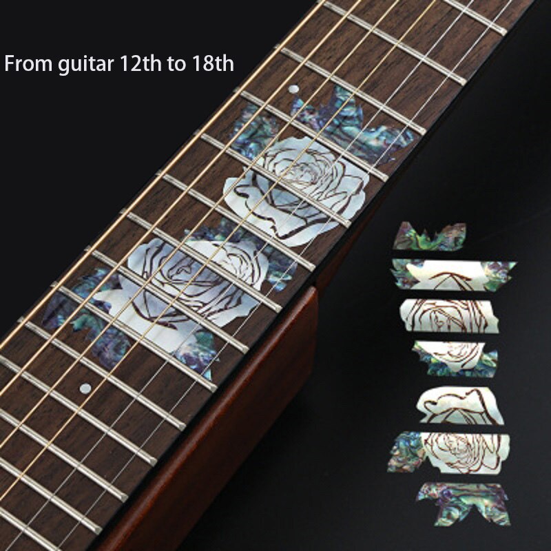 Cross inlay dekaler greppbräda klistermärke för elektrisk akustisk gitarr bas ultra tunn klistermärke gitarra tillbehör 18 stilar: 2