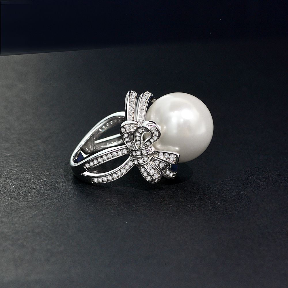 925 luxuriöse perlenringe aus sterlingsilber mit 16 mm muschelperlen – wunderschöner partyschmuck