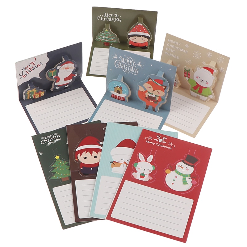 1pc 3D Merry Christmas Greeting Cards Party Invitations Year Greeting Card