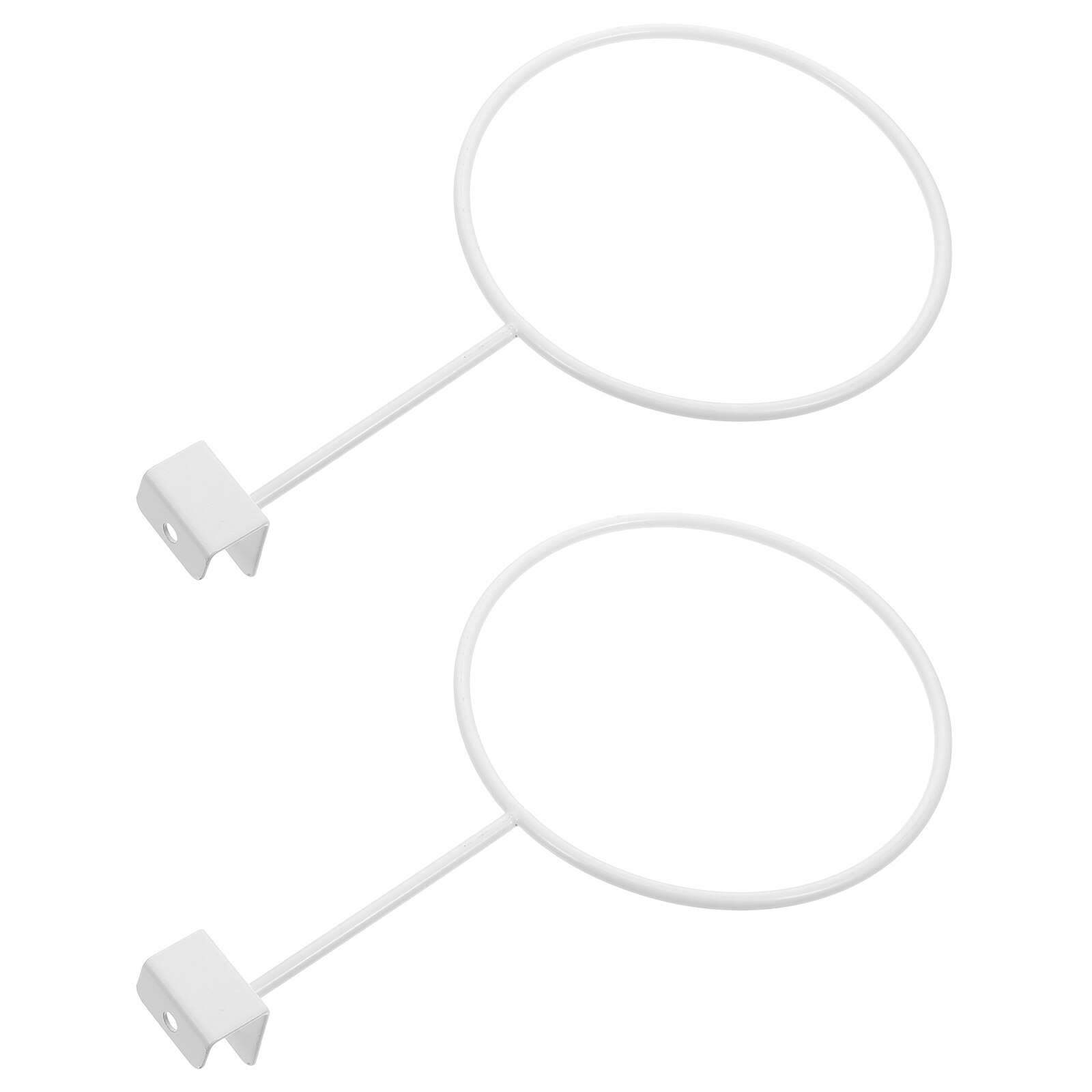2Pcs Mounted Basketball Holder Iron Balls Storage Rack Hats Display Rack for Displaying (White)
