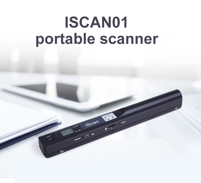 iScan Scanner Portable Document 900 DPI LCD Display wireless USB support card document A4 paper color photo image scan handheld: Default Title