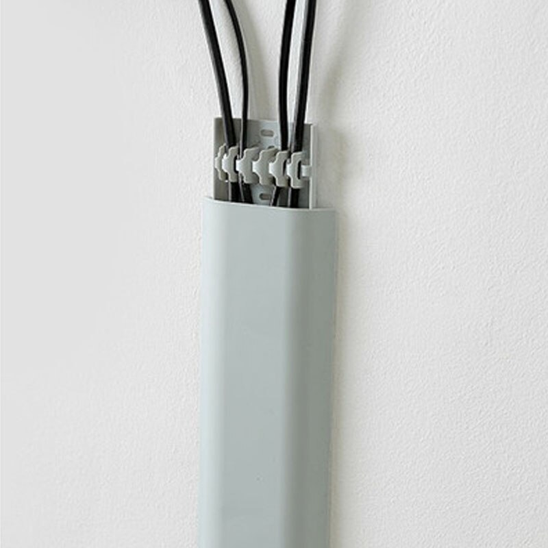 Grå pp ledninger kabelkanal kabel trunking tv ledning dækker skjuler kabler væg raceway vægmontering tv kabel concealer skjul ledninger