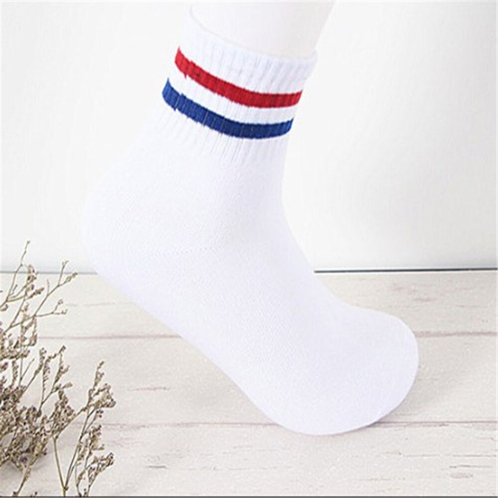 2022 1pair 100% Cotton Socks Casual Sports Women Socks Men Socks Couples Socks Sport Sock: red blue