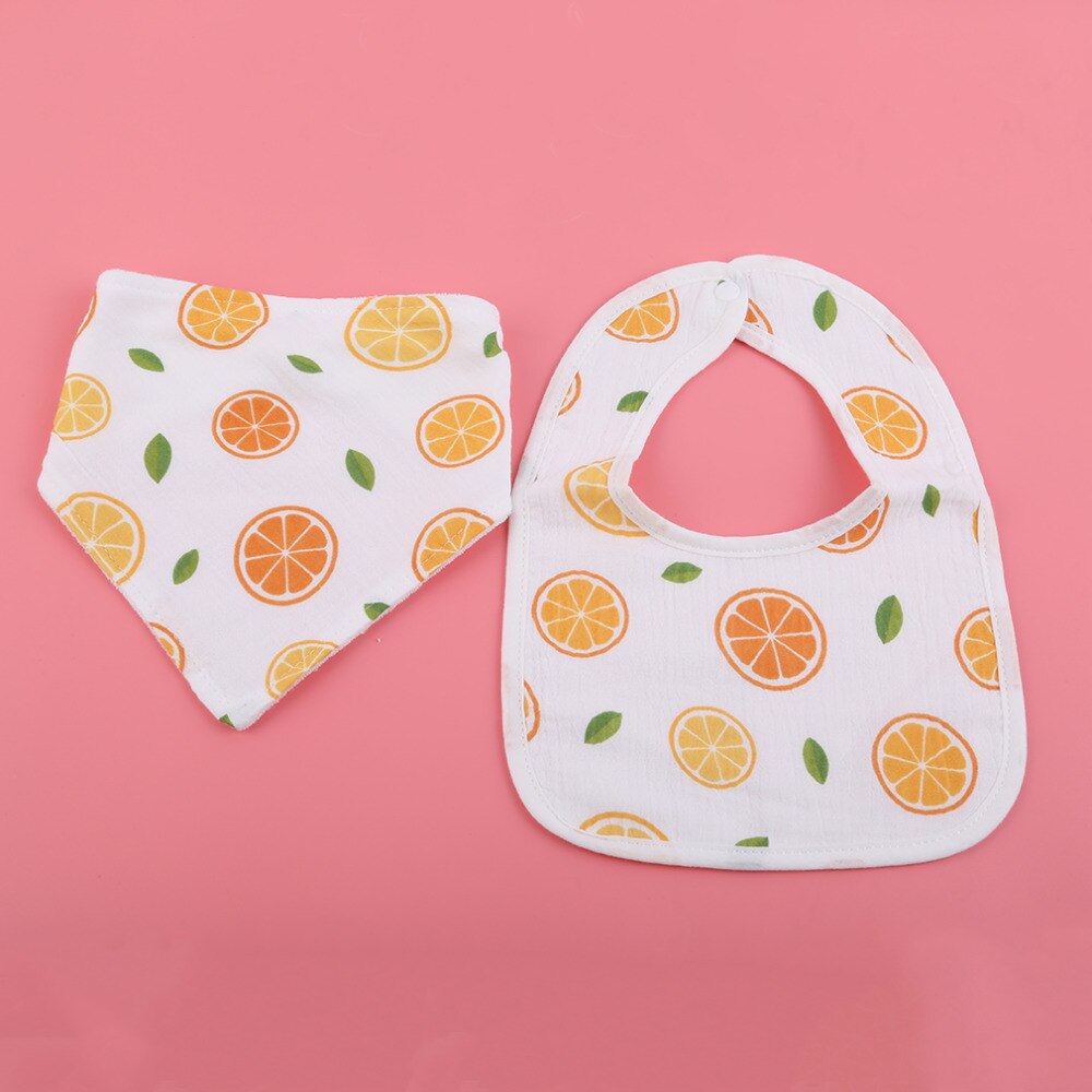 2 Pcs/Set Kids Cotton Feeding Meal Colla Burp Cloths For Boy&Girl Apron Infant Printing Bibs Baby Soft Bib Saliva Dripping Bibs