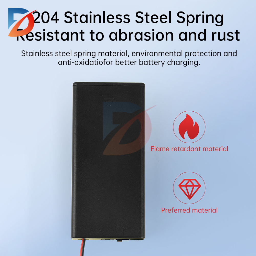 2 18650 battery box with cover and on/off button for 18650*2 /3.7V battery box