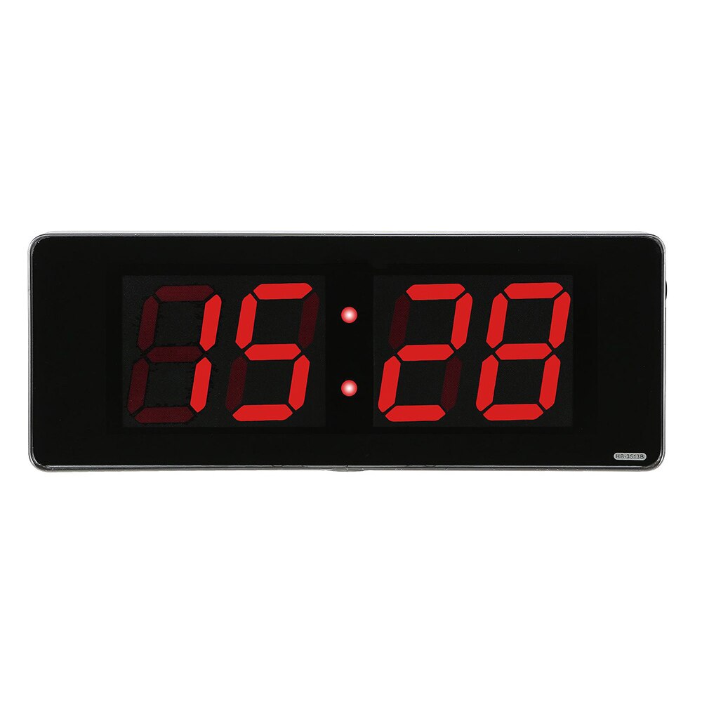 Digital 4 Digits 6 Digtis Home Living Room Wall Clock Electronic Desk Clock with 12 24 H Time Wall Mounted: RB-HB-3513B-4-R