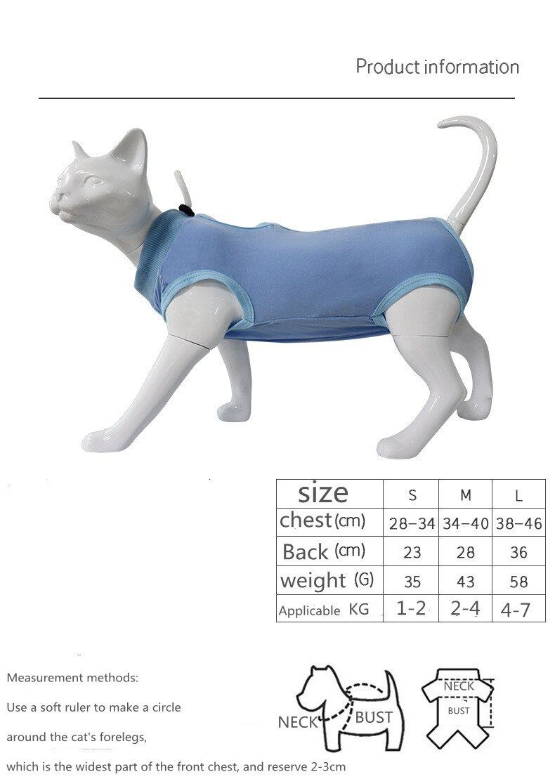 Pet Kleding Voor Katten Na Sterilisatie, Spenen Kleding Voor Vrouwelijke Katten, Wond Preventie Kleding Voor Katten, kat Chirurgische Kleding