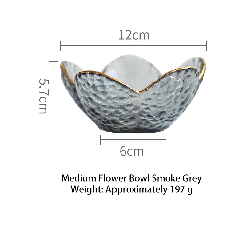 1PC zastawa stołowa ręcznie Phnom Penh kwiat szklana miska sałatka owocowa talerz talerzyk deserowy wysokiej jakości szklana zastawa stołowa: Soot in