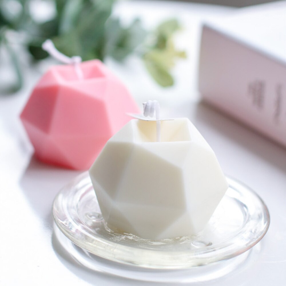 Huit faces multilatérales diamant visage Cube bougie à bricoler soi-même moule à la main aromathérapie bougie Silicone moule