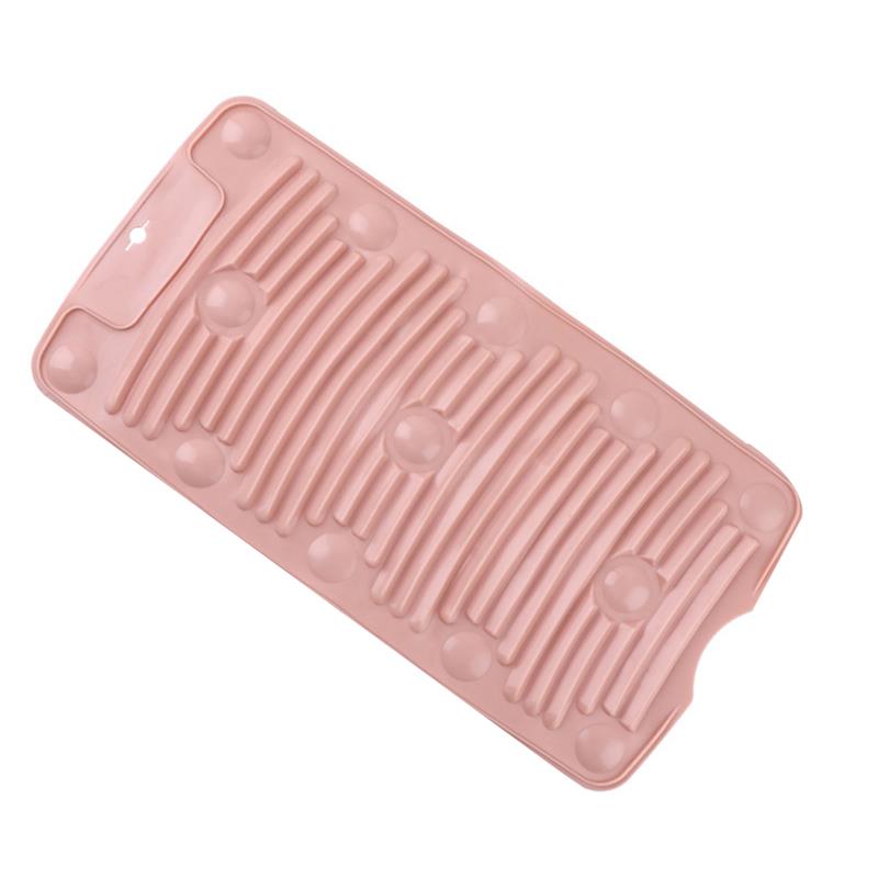 Lavadero de silicona Mini plegable Tabla de lavar hogar multifunción mano Tabla de lavar para ropa, fregonas: Pink