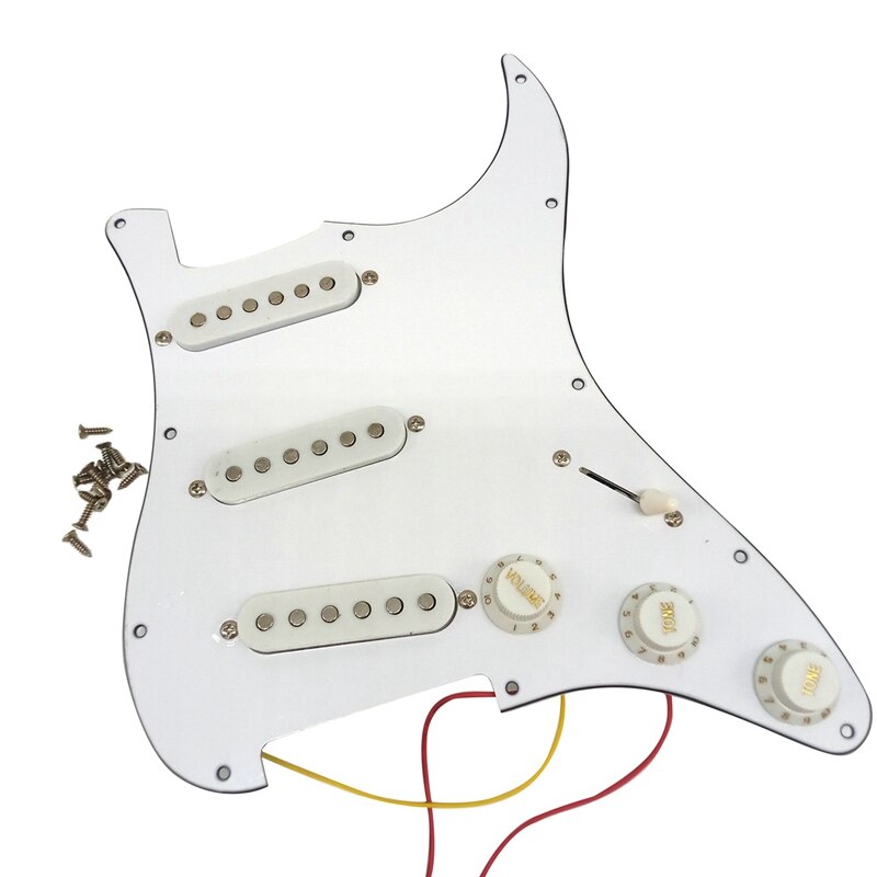 Single Coil Pickup SSS Electric Guitar Loaded Prewired Pickguard Scratch Plate Strat 11 Holes 3Ply for ST SQ Guitar: Default Title