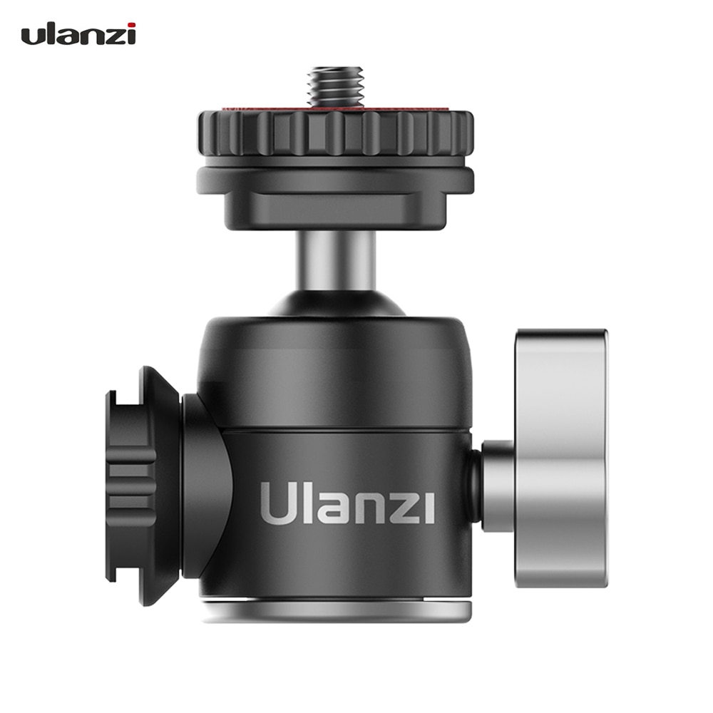 Ulanzi U-60 w całości z metalu mini Ballhead z podwójnym zimnym przedłużeniem mikrofonu montaż z panoramiczną głowicą kulową Max ładowanie 10KG