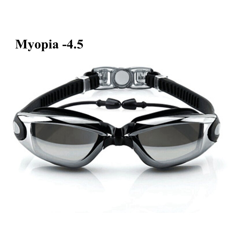 Swimming Goggles Myopia Waterproof Anti-fog UV Swim Diving Glasses Underwater Silicone Coating Dive Goggles: -4.5