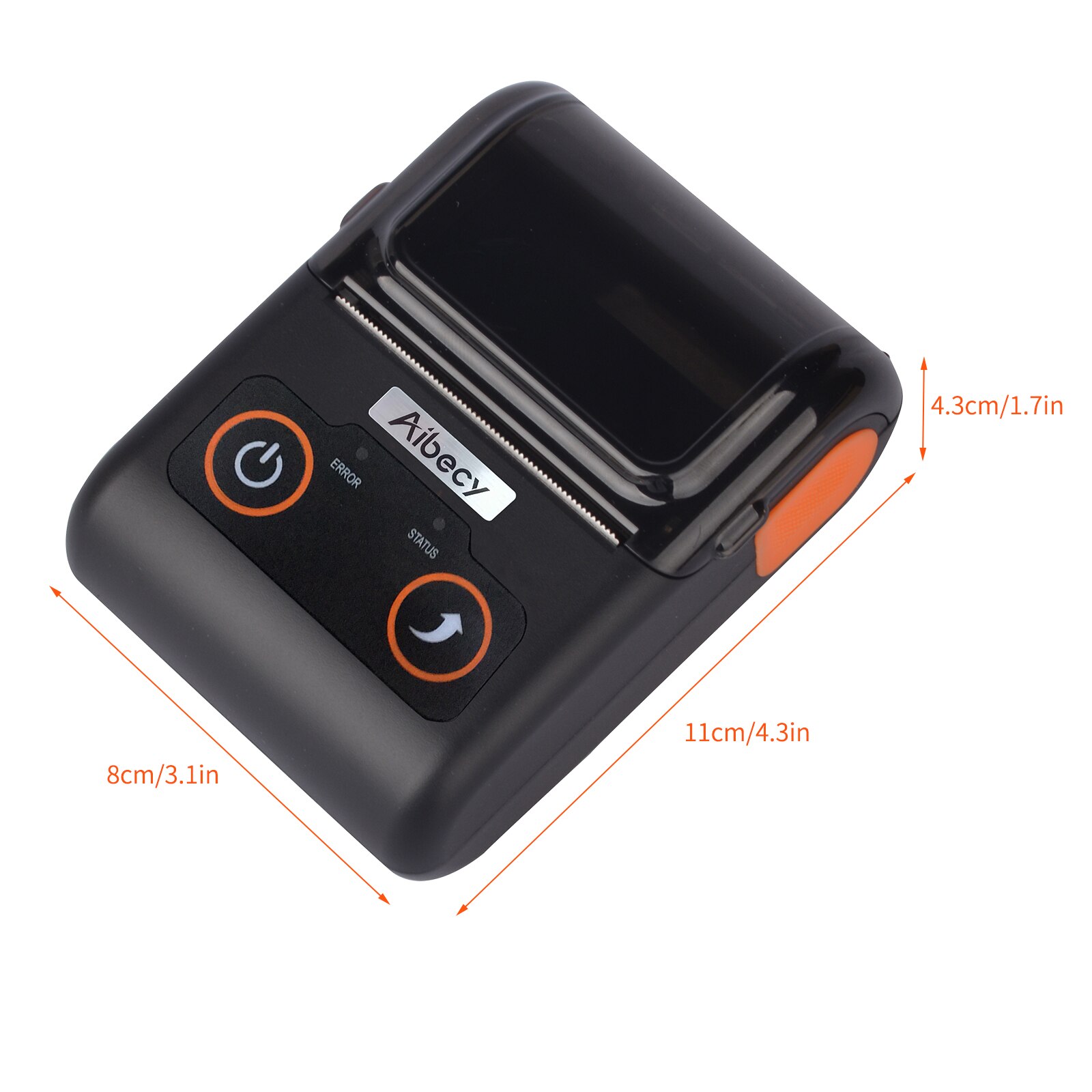 Aibecy Receipt Printer 58MM Thermal Printer Mobile POS Printer USB BT ESC/POS Command Compatible with Windows Android iOS