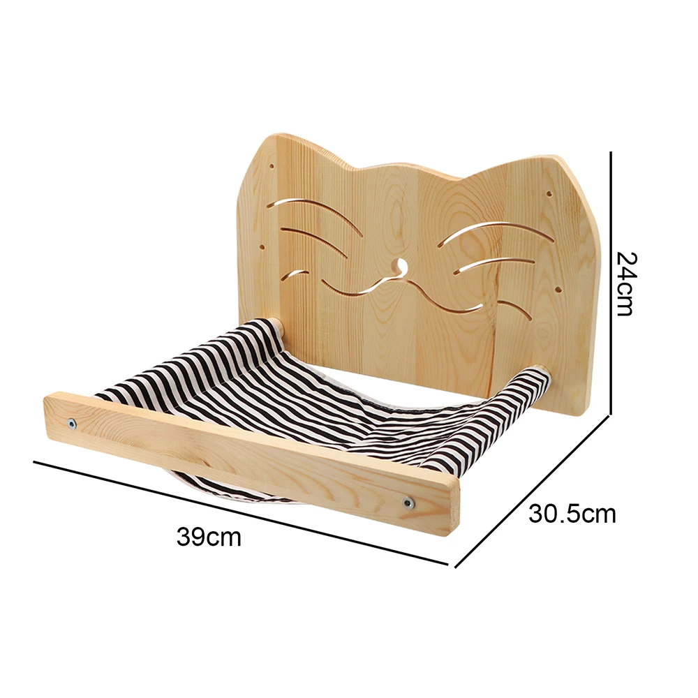 Kattenklimwand Gemonteerde Hangmat Krabpaal Voor Kat Houten Meubelladder Trappen Katten Slapen En Spelen: Light Grey