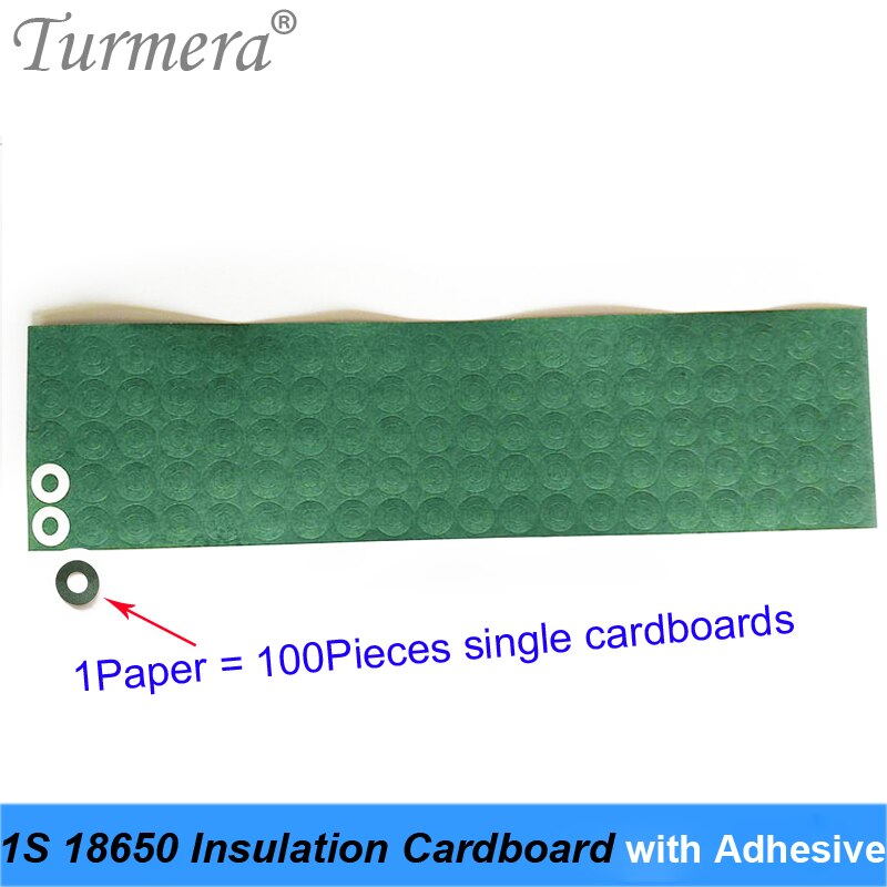 100 stk 1s 18650 batteri isoleringspap med klæbemiddel til 18650 batteripakker celle isolerende lim plaster positiv gurkemeje
