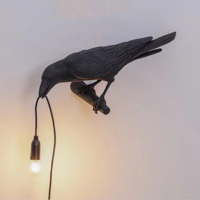 Nordic Lucky Bird Table Lamp Bedroom Bedside Living Room Table Lights Resin Animal Lively Home Decor Lighting Fixture: changeable / Pink