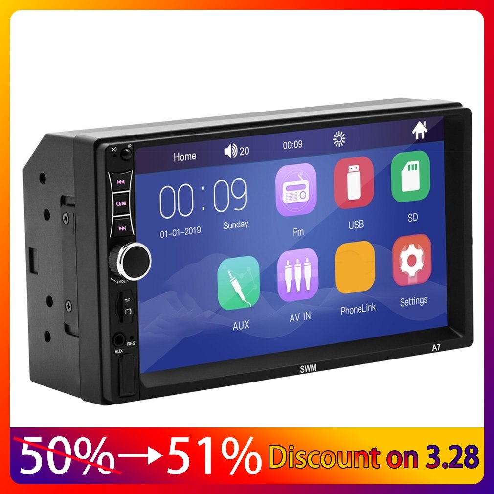 2 Din Car Multimedia Player GPS Navigation with Map 7 inch Touch Screen Wireless Radio MP3 MP5 Player Radios