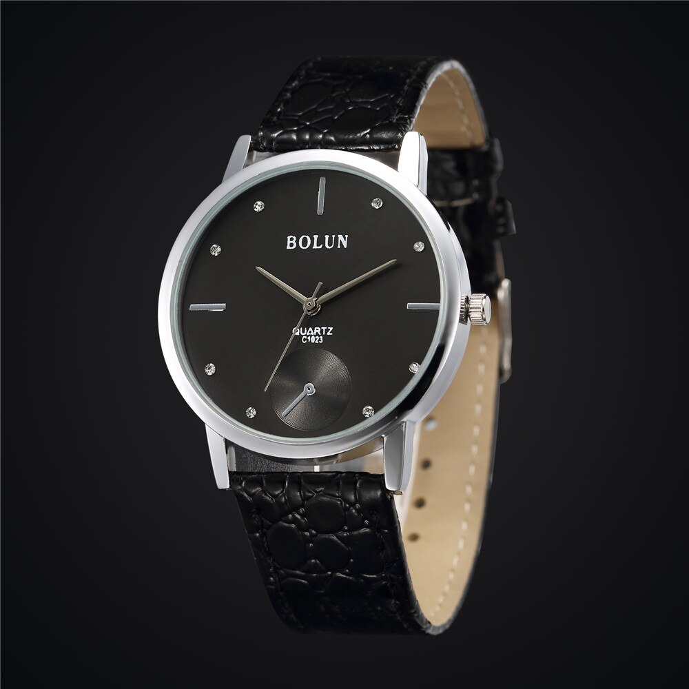 Reloj de pulsera de cuarzo con correa de cuero para hombre y mujer, cronógrafo informal con correa de acero inoxidable, Simple Unisex, de San Valentín,