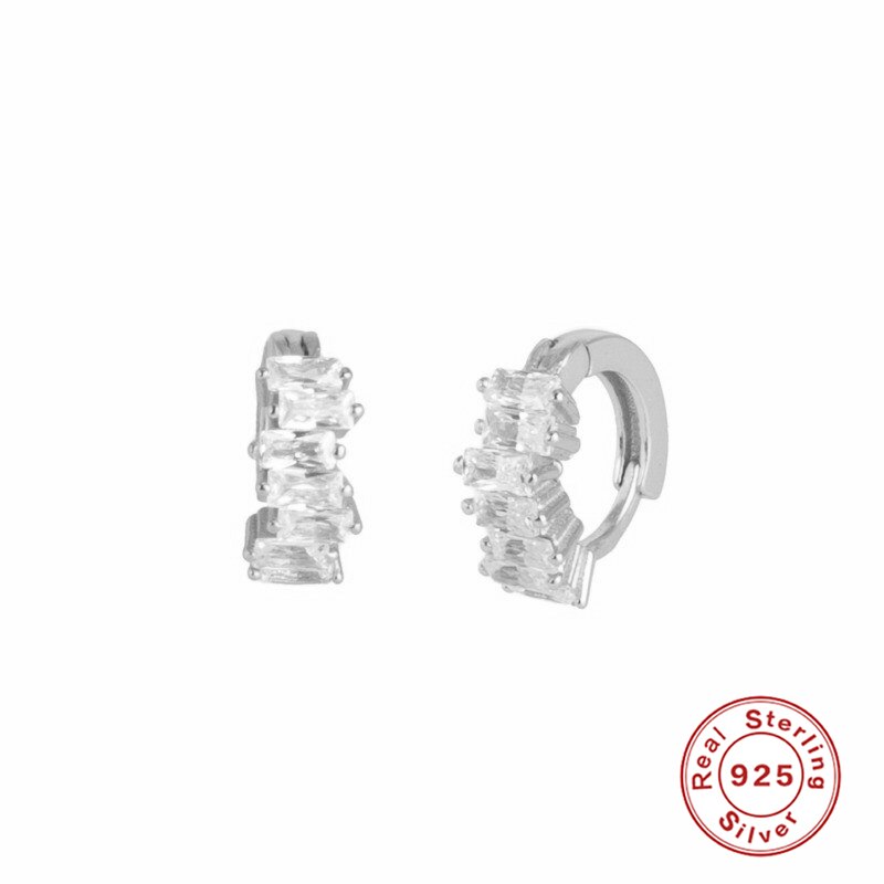 925 Sterling Silver Earring Luxury CZ Hoop Earrings for Wedding Anniversary Party Fine Jewelry Woman Earring: 6