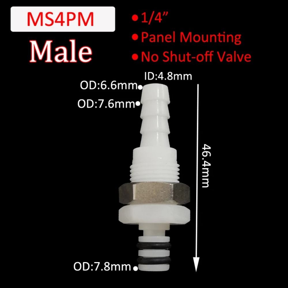 Plastic Disconnect Fitting Coupling Hose Joint Quick Shut-Off Tube Connector Hose Barb Valved Male Female 3/16 1/4 Quick Coupler: tan