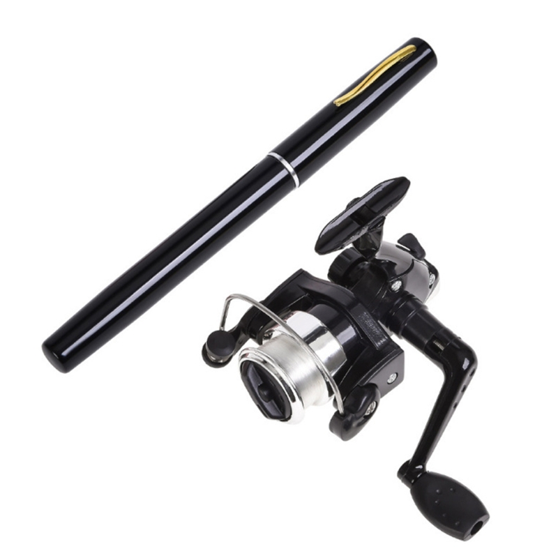 Telescopic Fishing Rod + Spinning Reel Combo Kit Pen Fishing Rod Reel Combo Set Premium Mini Pocket Fishing Po-le