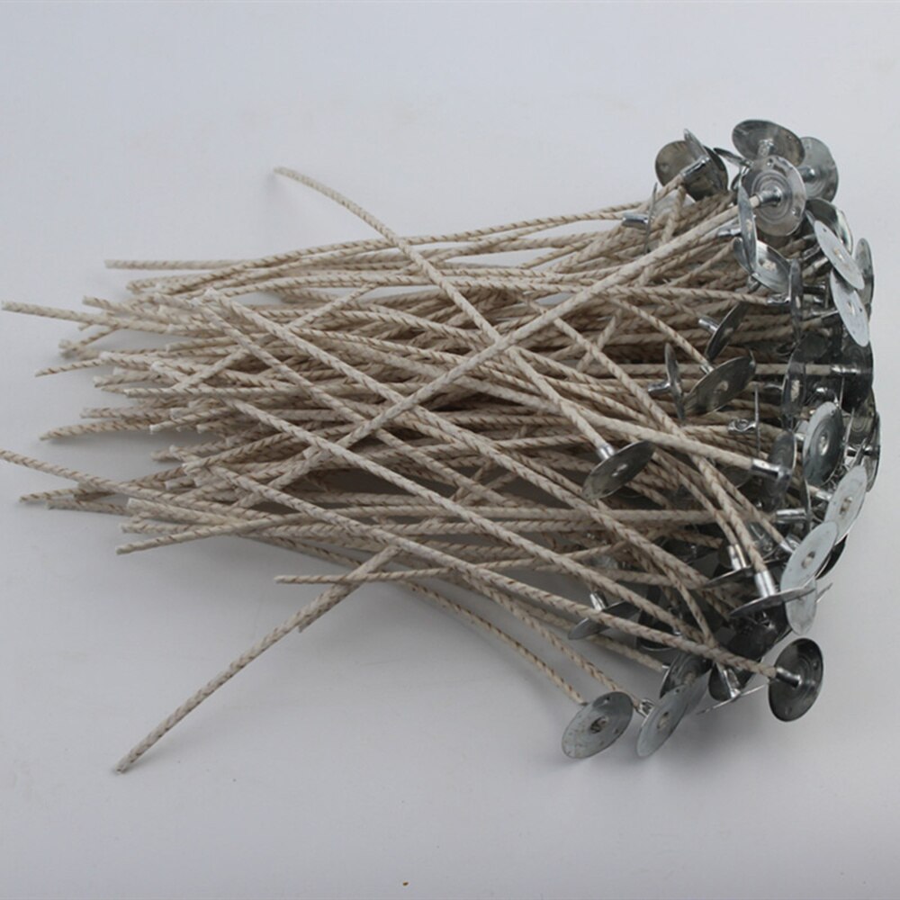 100PCS Pre Soy Waxed Candle Wicks with 100PCS Tabs Candle Making Kit for Candle Making