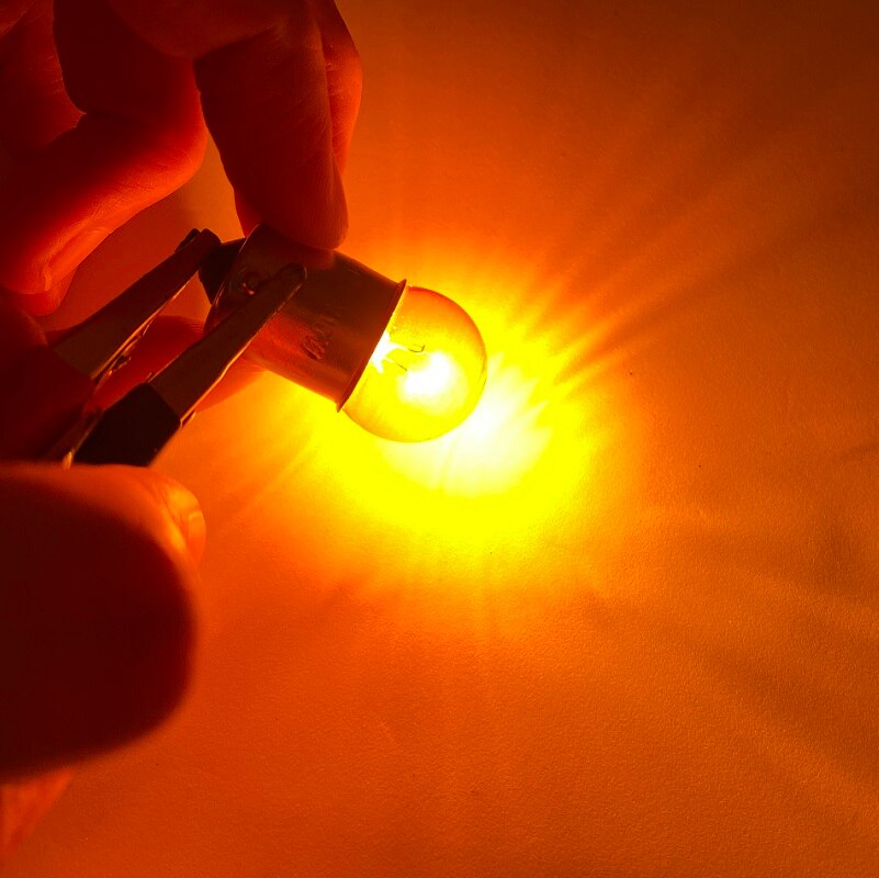 10 stk  g18 12v 10w ba15s 1156 r10w klar glas lampe dreje hale pære auto lastbil indikator halogen lampe: Rav