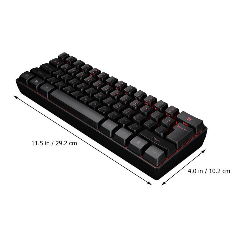 Small RGB Backlit Gaming Keyboard Wired 61 Keys Gaming Keyboard Wired Keyboard