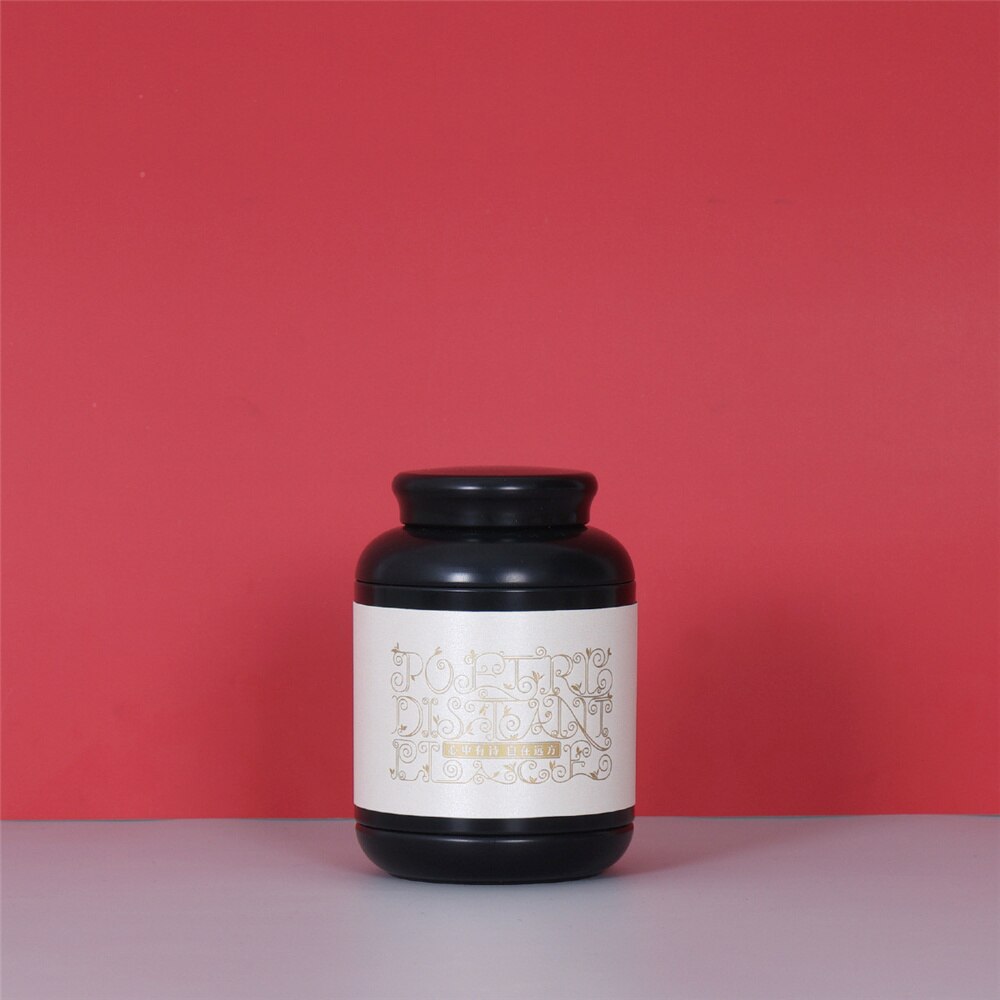 Portable Tinplate Tin tea caddy Tieguanyin sealed storage tank travel Tea Boxes tea tin containers coffee canister Spice jar: A03