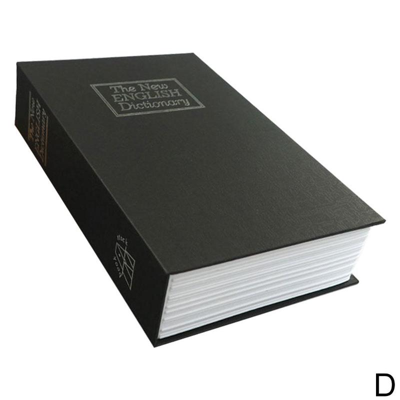 Simulation Book Piggy Bank With Password Key Box Storage 11.4x8x4.5cm Tank Black/Red/Yellow/Blue Box Box Metal Change Stora M4R5: D