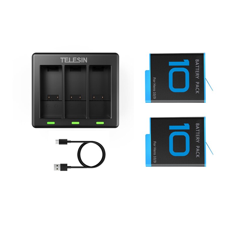 Original TELESIN tauchen fallen Für GoPro 10 9/Akku/Clever Batterien Ladegerät Für GoPro Held 10 9 schwarz Zubehör: 1 Ladegerät 2 Batterie