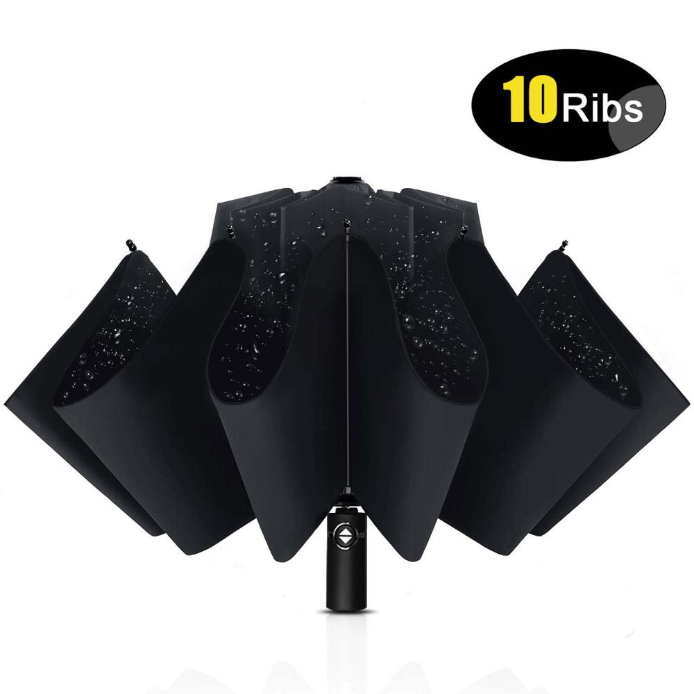 Inverted Windproof Umbrella with Coating,10 Ribs Auto Open & Close Travel Umbrella,Portable Reverse Outdoor sun Umbrellas