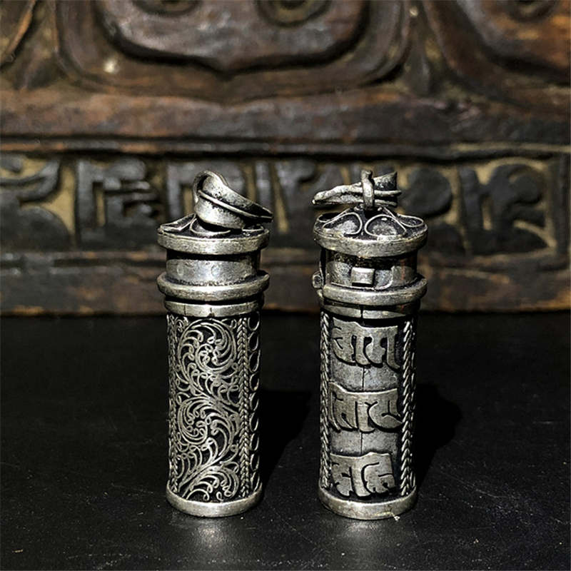 Tibetaanse Sieraden Gebed Doos Zes Woorden Mantra Medaillon Amulet Hangers Om Mani Pad Me Hum Gau Uit Tibet TGB053