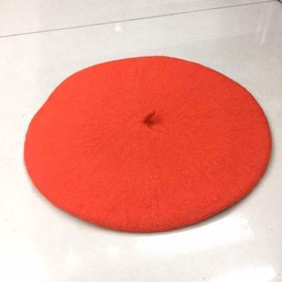 Vinter dam hatt vintage basker ull 32 färger keps pillbox hatt gorras planas hombre hattar basker boinas mujer ull mössa hatt: Orange