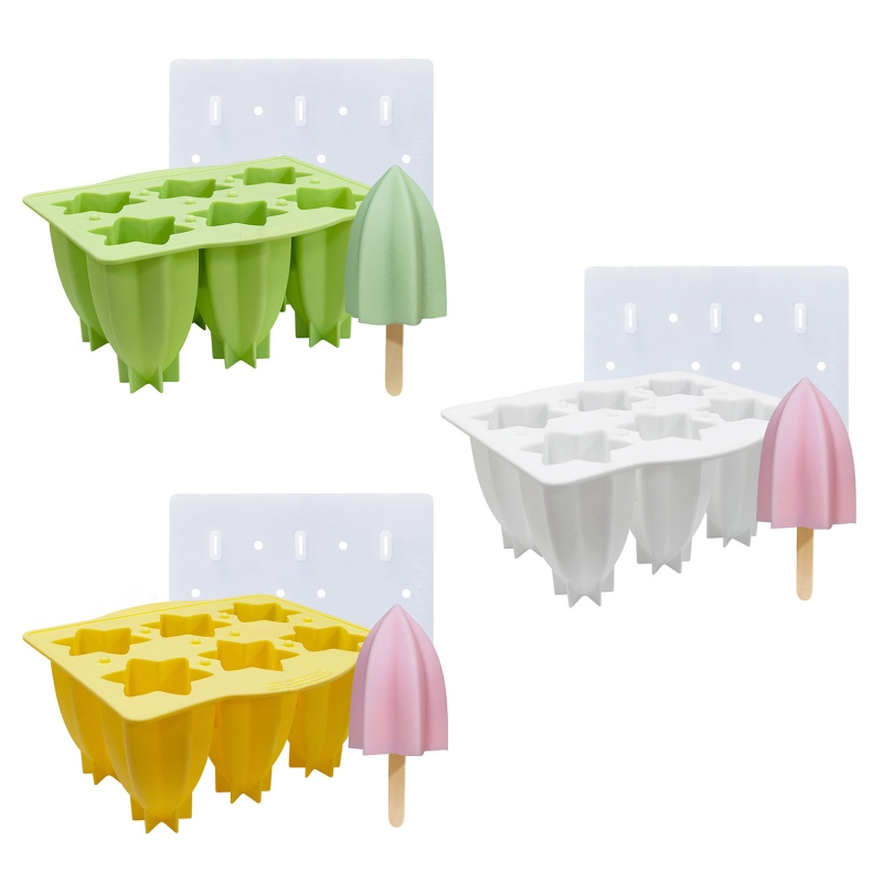 6 Holes Star Fruit Shaped Ice Cream Silicone Mold DIY Ice Tray Ice Cubes Moulds Popsicles Molds Food Grade Material Mold