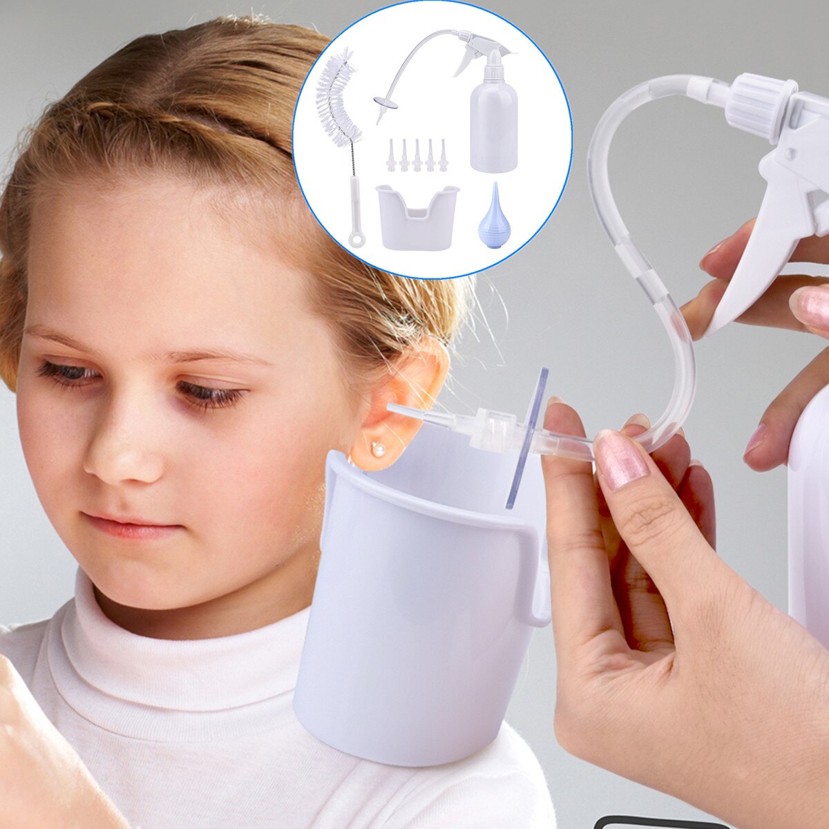 Ear Wax Washing Kit Remover Irrigation Tool Set 500ml Capacity Children Adults Kid Portable Cleaning Washer Rinse Bottle
