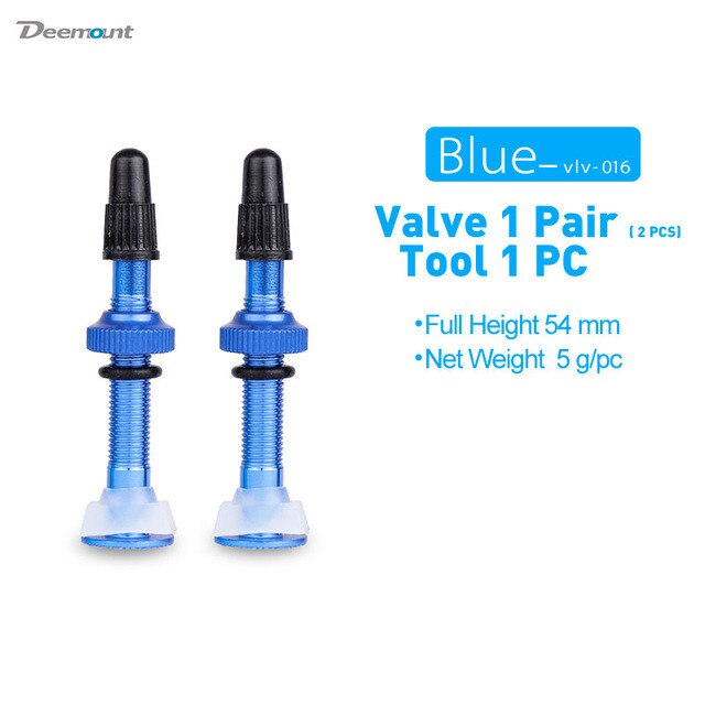 Valvola Presta 54mm MTB per cerchio Tubeless per bicicletta da 2 pezzi: blue 1pair