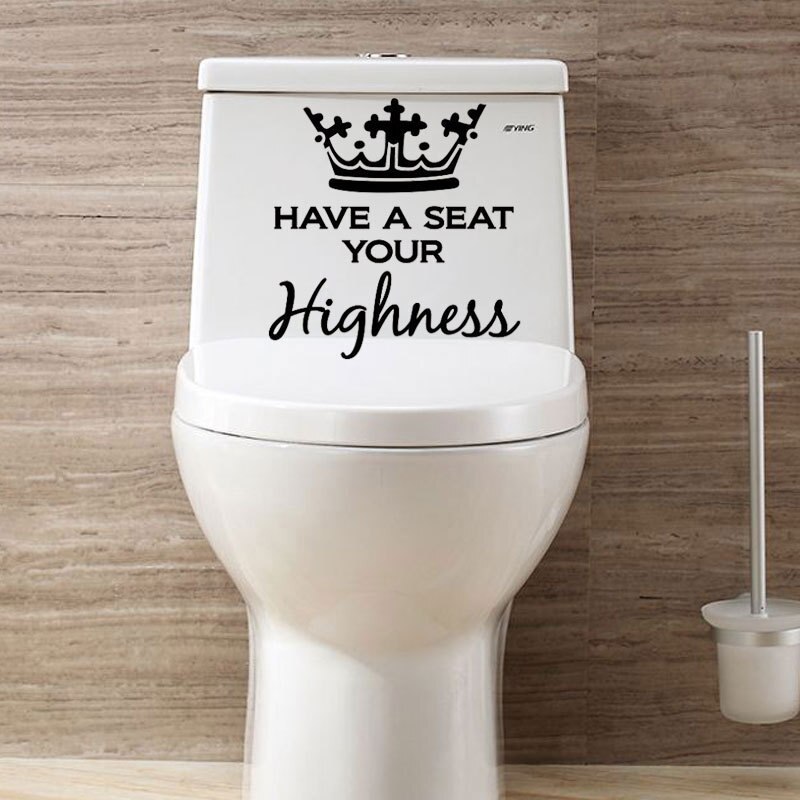 Funny Interesting Highness Toilet Wall Stickers Bathroom House Decoration Accessories Removable Home Decor Wallpaper