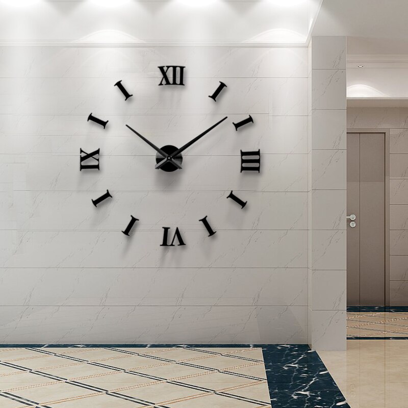 2022 Home decoration big 27/47inch mirror wall clock modern 3D DIY large decorative wall clock watch wall unique