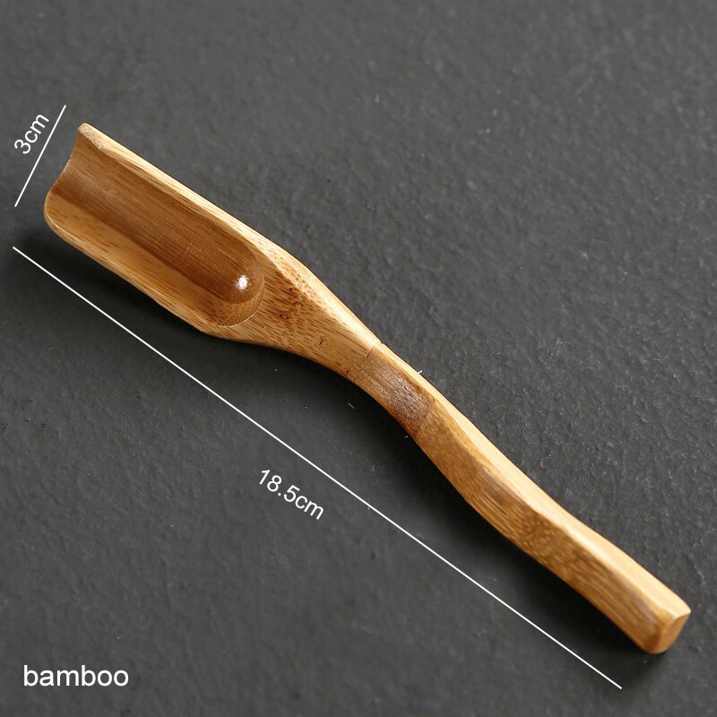 1 stk bærbar kinesisk retro stil delikat ske træ bambus naturlig te scoop te tilbehør: Bambus